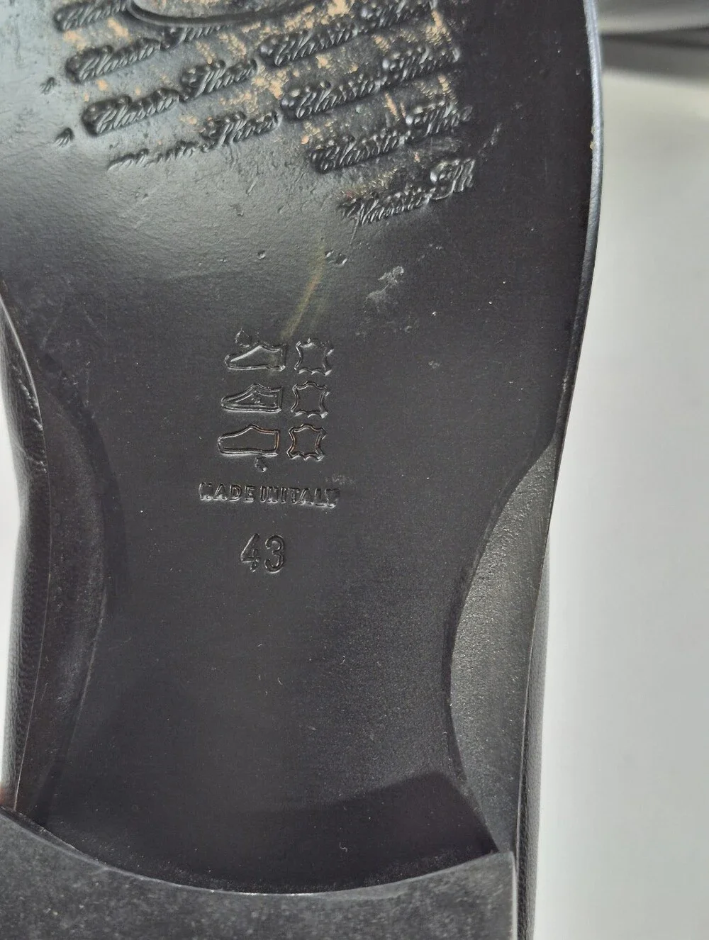 Classic Shoes by Franco Men's Black Slip-On Leather Dress Shoes Size 43